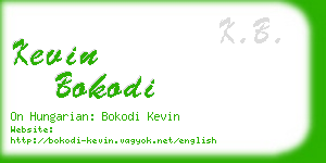 kevin bokodi business card